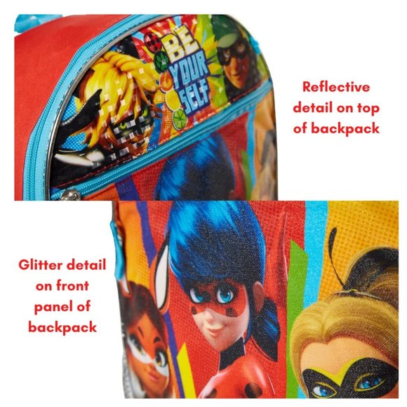 Miraculous Ladybug 5pc Backpack Set Lunch Box Girls School Bag Case Bottle 16" - Picture 7 of 9